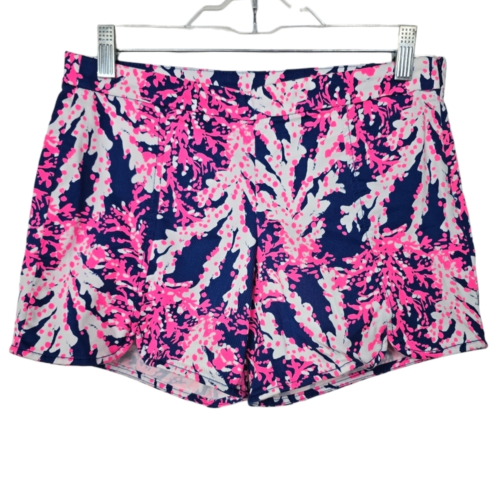 Lilly Pulitzer Nauti Navy Beyond The Sea Hazelle Stretch Shorts 0